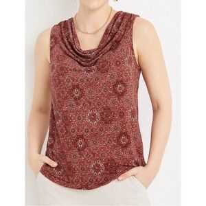 Maurices Sleeveless Cowl Neck Top - Brick Red